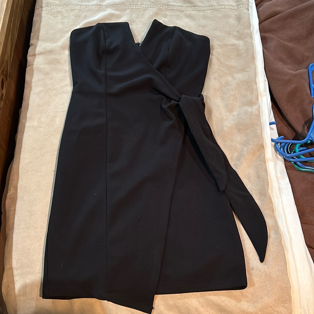 Strapless black dress